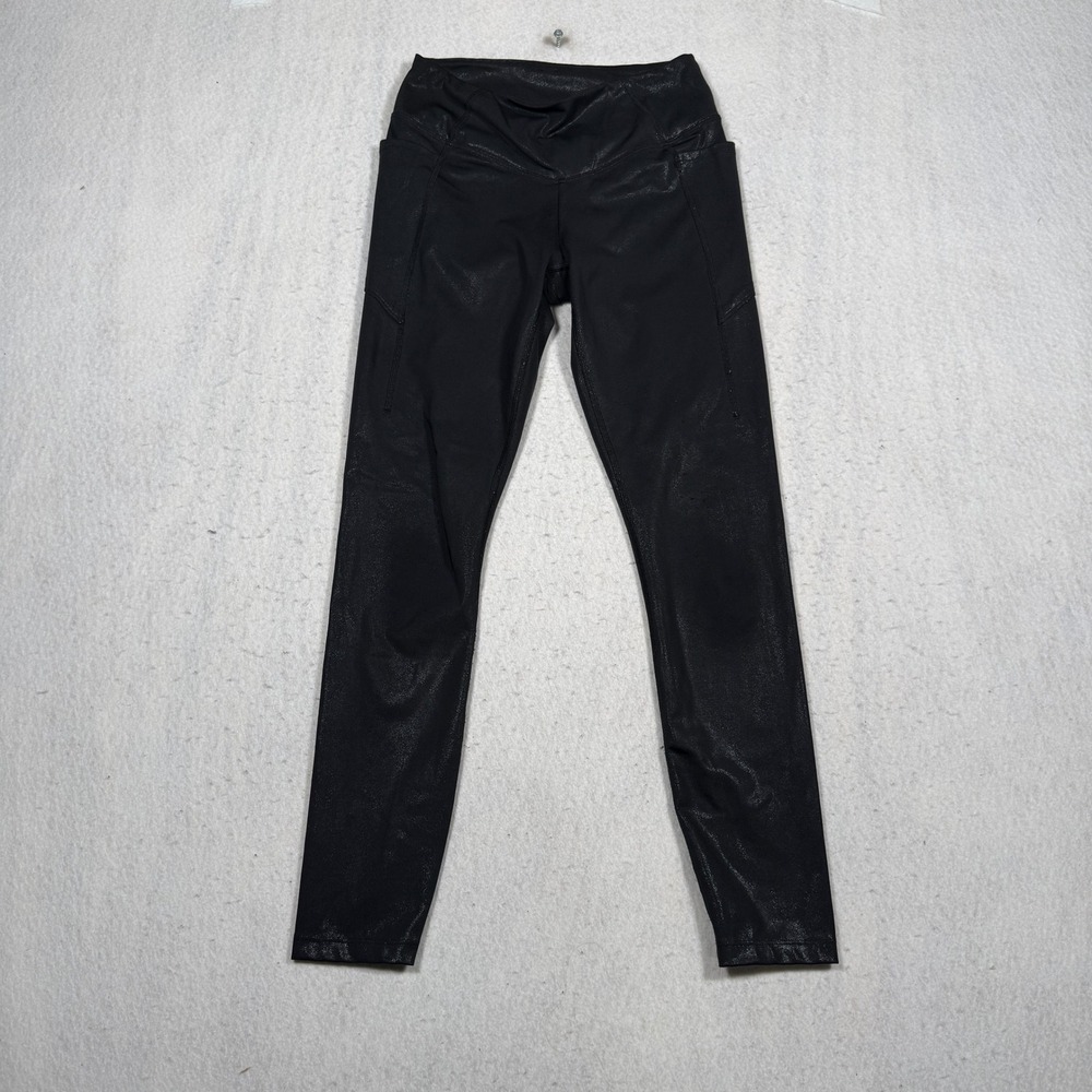 Pink Active Victoria's Secret Black Shimmer High Rise Pocket Leggings Small